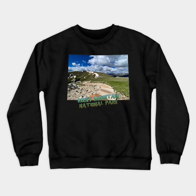 Colorado State Outline (Rocky Mountain National Park) Crewneck Sweatshirt by gorff